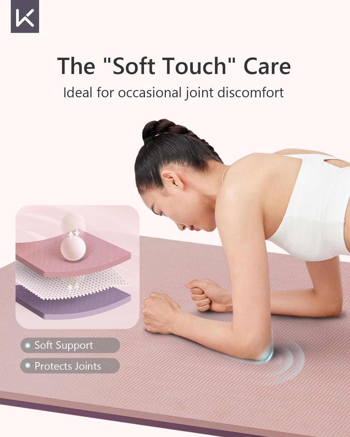 Yoga Mat 7mm Thick Non Slip – Extra Cushion TPE Exercise Mat for Home Workout…