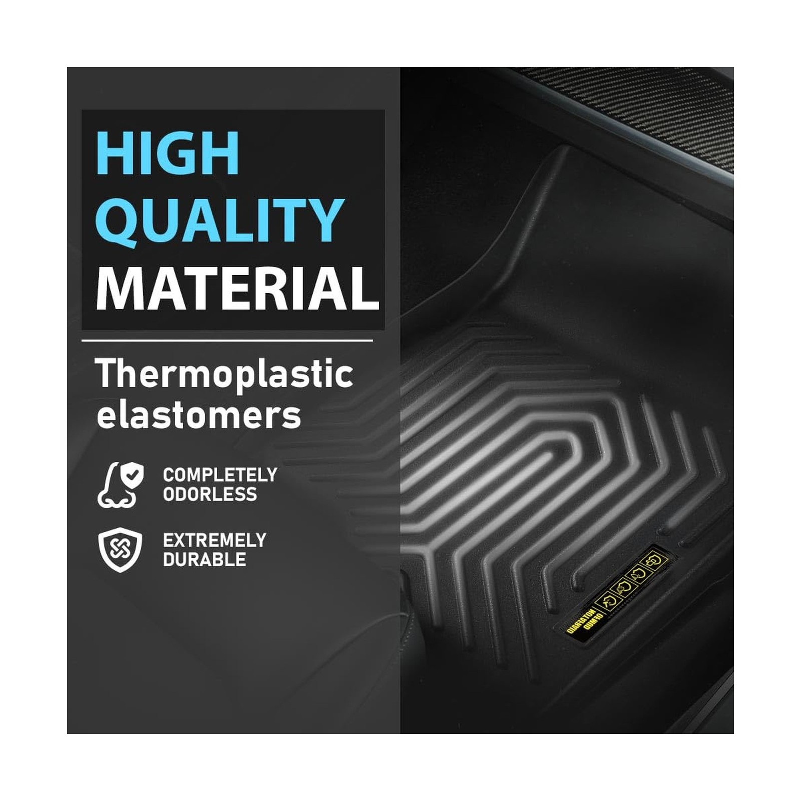 TPE All-Weather Floor Liners Mats Cargo Liners Compatible with Honda Civic Se…