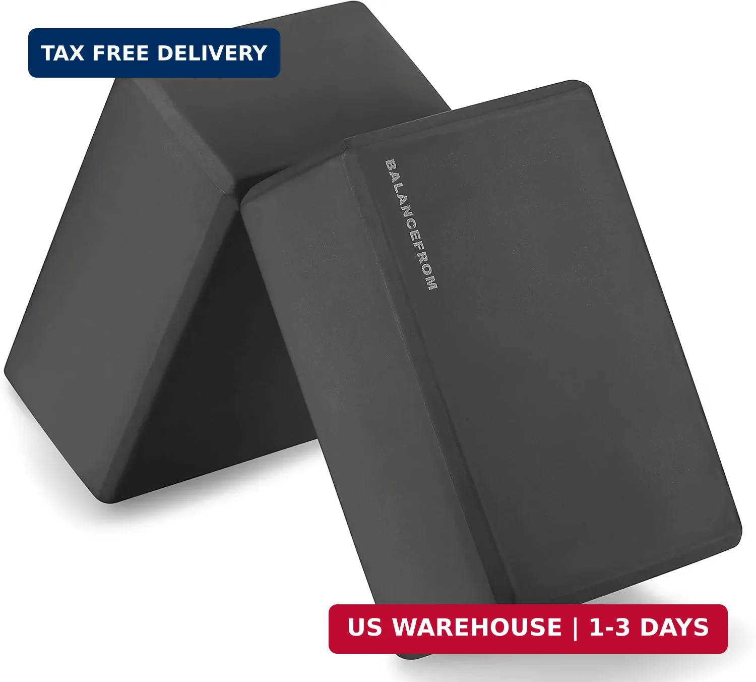 Set of 2 High Density Yoga Blocks, 9&Prime;x6&Prime;x4&Prime; Each, Pair (Black)