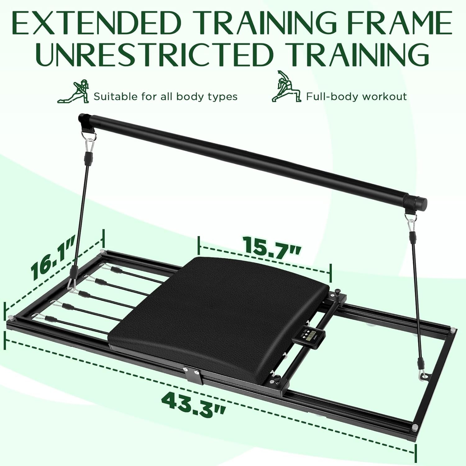 Pilates Board, Foldable Pilates Reformer Set, Multi-Purpose Iron Extended