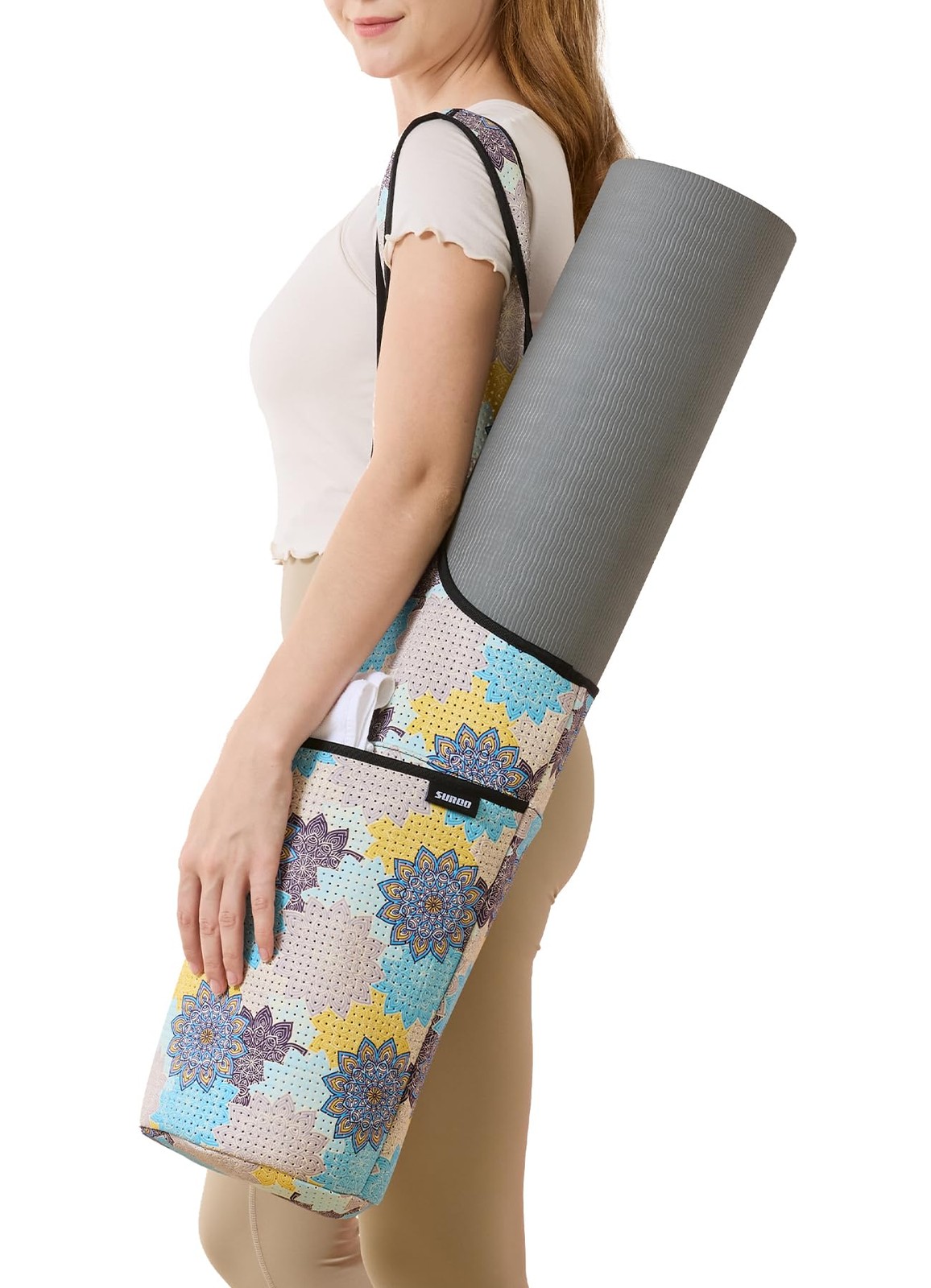 Yoga Mat Bag Neoprene Lightweight Carrier Large Zipper Pocket Gym Fitness