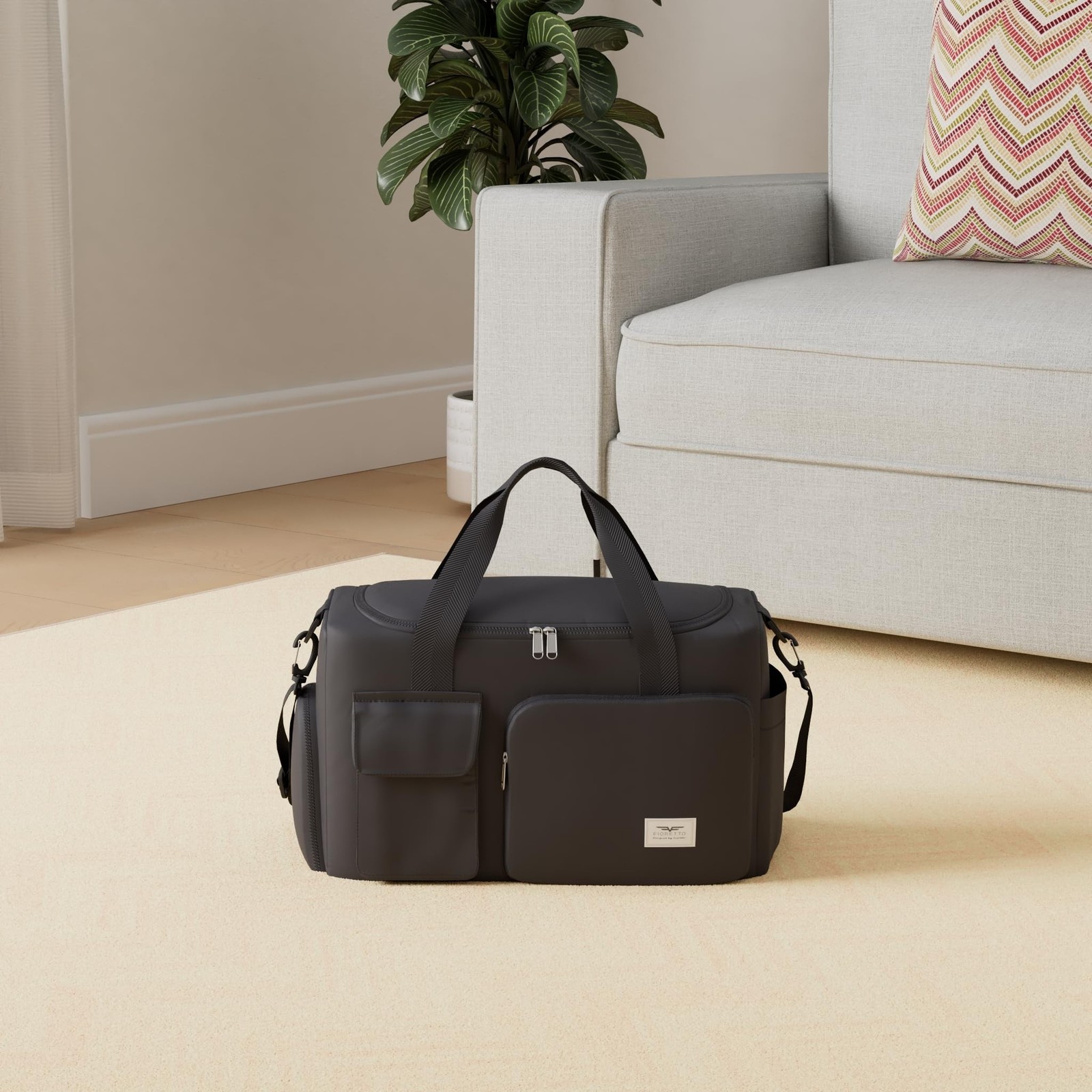 FIORETTO Women&rsquo;s Gym Duffle Bag with Shoes Compartment, 30L Capacity, Ideal f…