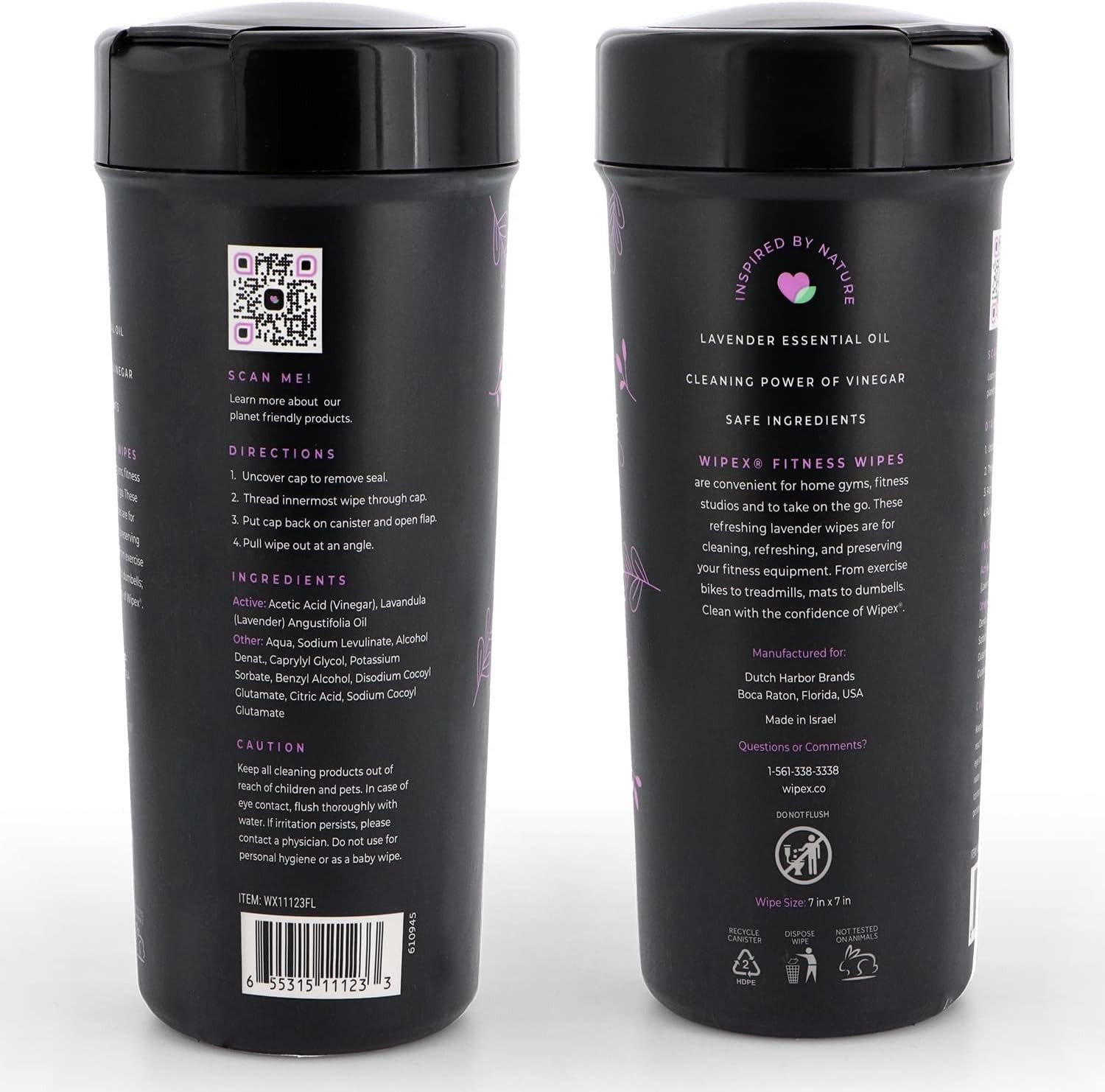 Wipex Yoga Mat Cleaner & Fitness Wipes – Natural Lavender & Vinegar Gym Equipmen