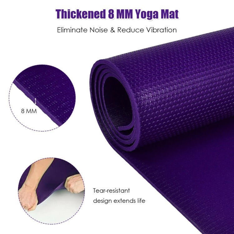 Large Yoga Mat 6&prime; x 4&prime; x 8 mm Thick Workout Mats thick
