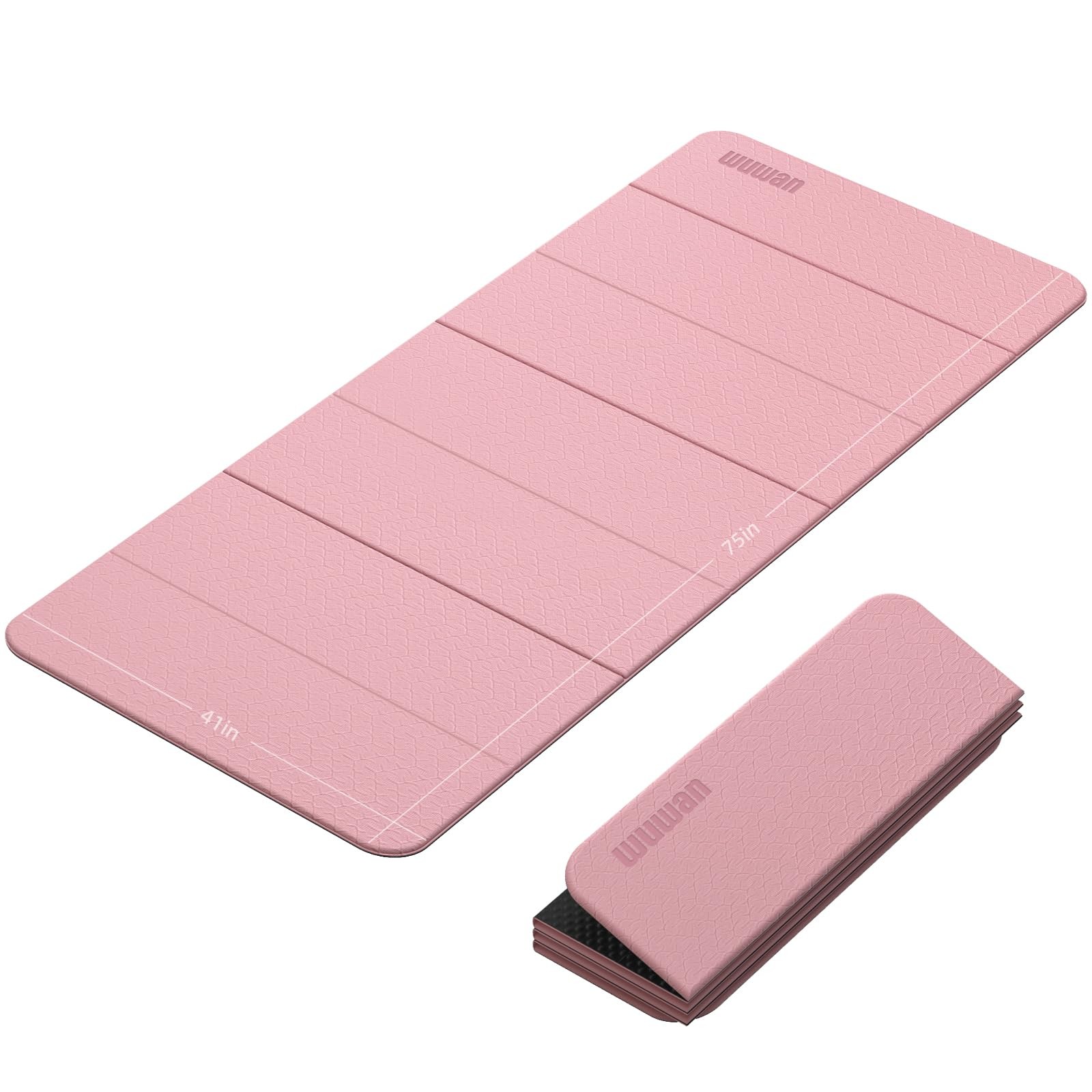 Foldable TPE Yoga Mat Thick 10mm,75&Prime; x40&Prime;Extra Large Exercise Mats