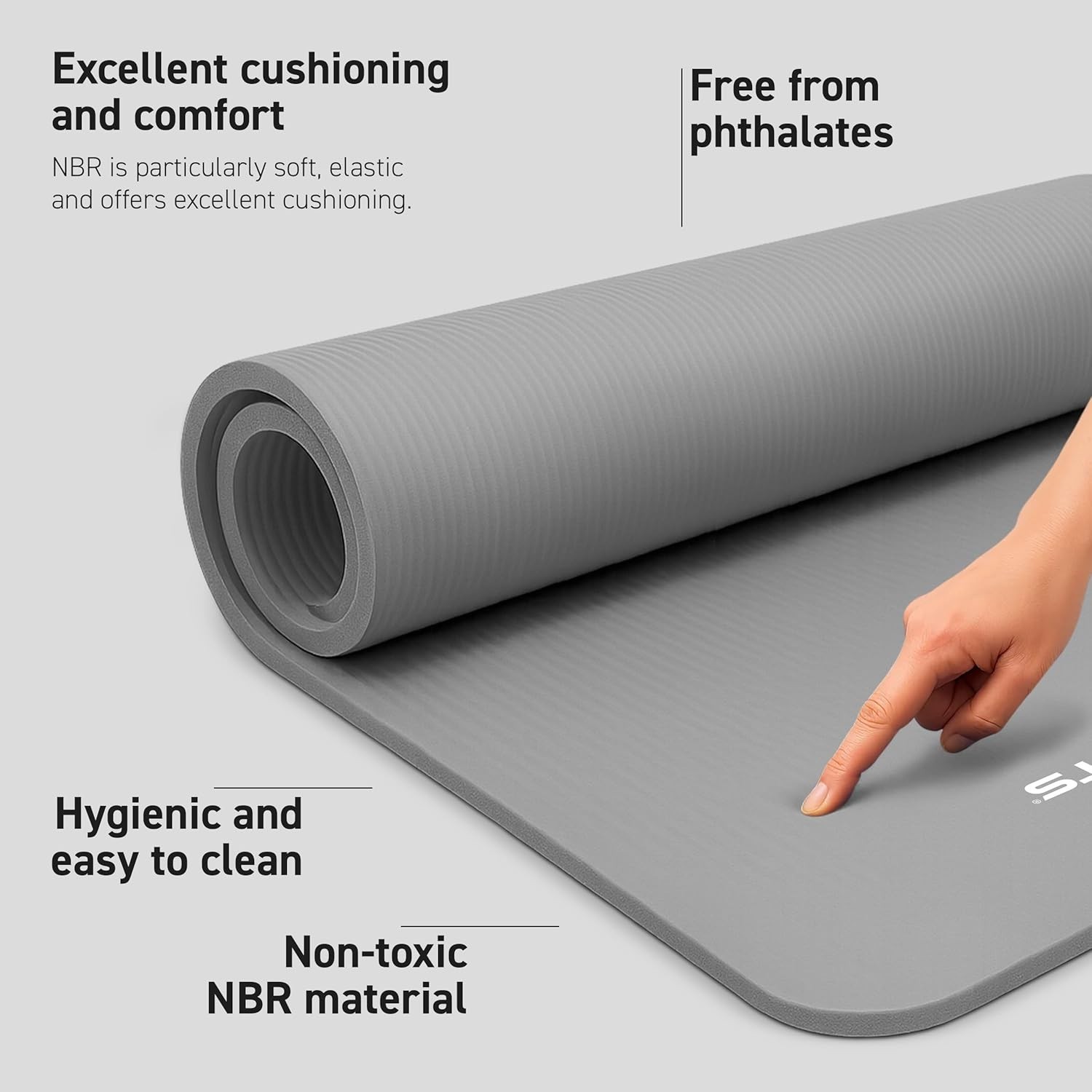 Portable Exercise Mat with Strap – Extra Thick 0.6&Prime; NBR Foam for All Workouts