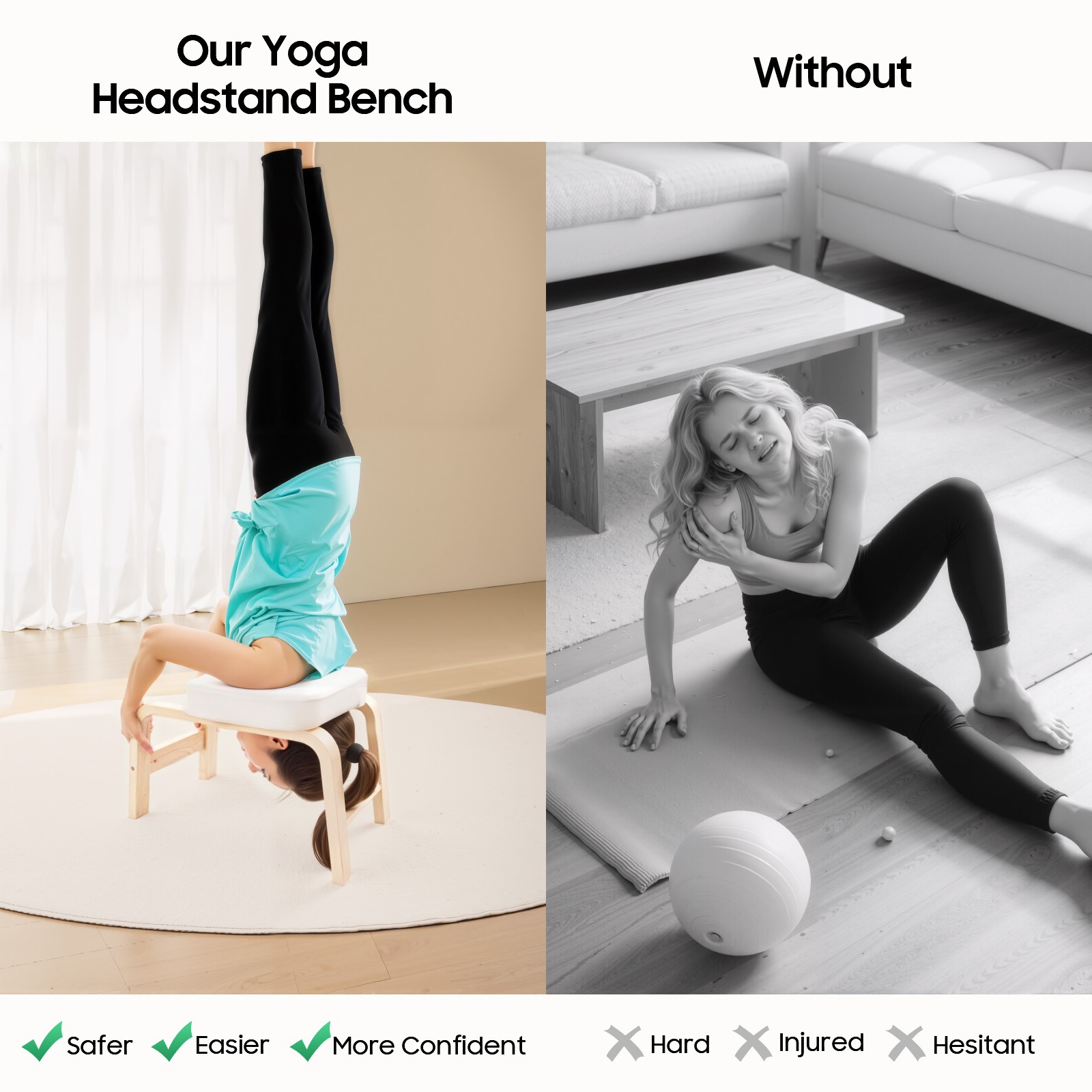 Yoga Headstand Bench Exercise Inversion Stool Workbench Upside Down Chair