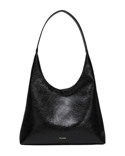 Brown Suede Bag for Women, Leopard Print Tote, Vegan Leather Purse, Large Black