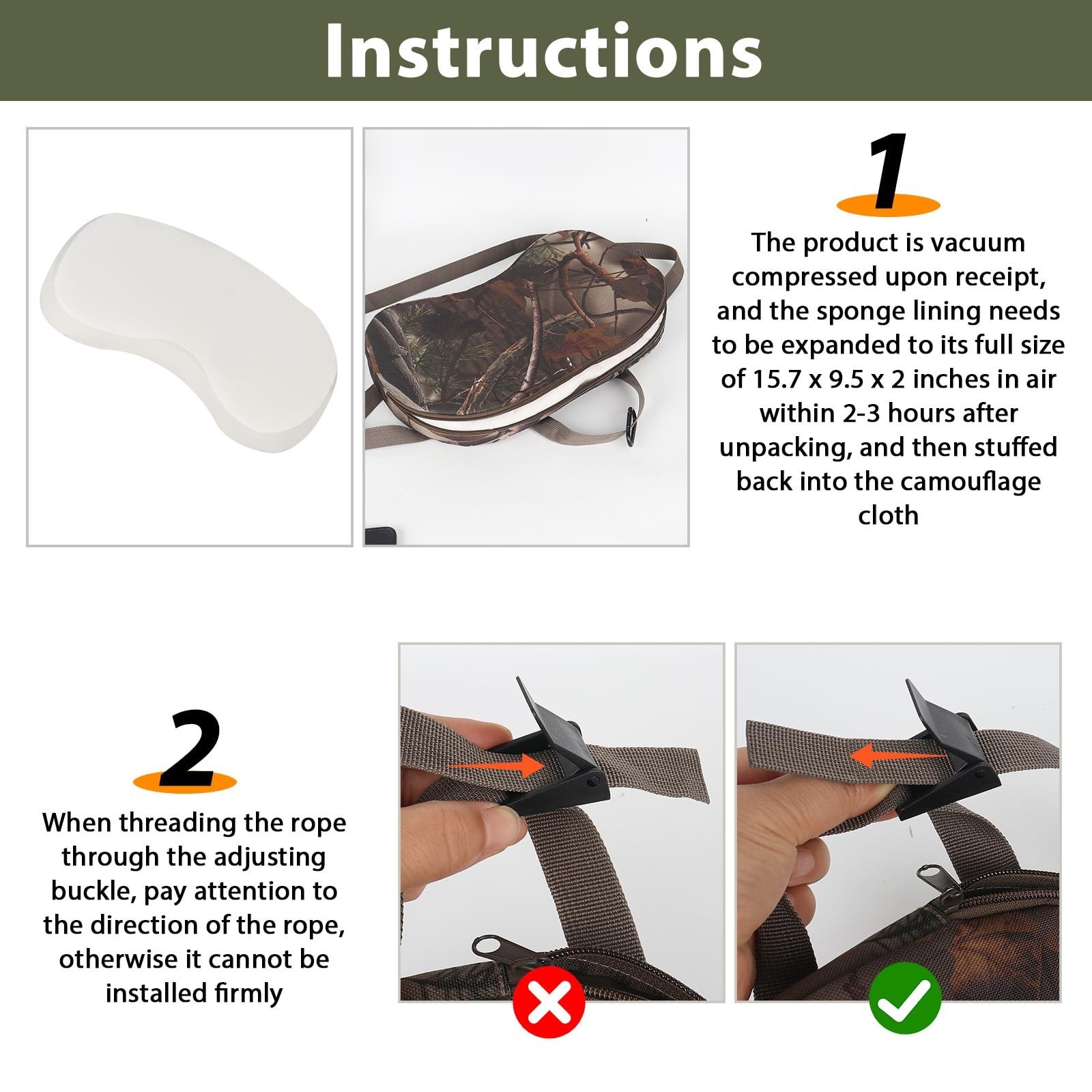 YlBOBO Saddle Hunting Knee Pad & Seat Cushion – Portable 2-in-1 Tree Strap Cu…