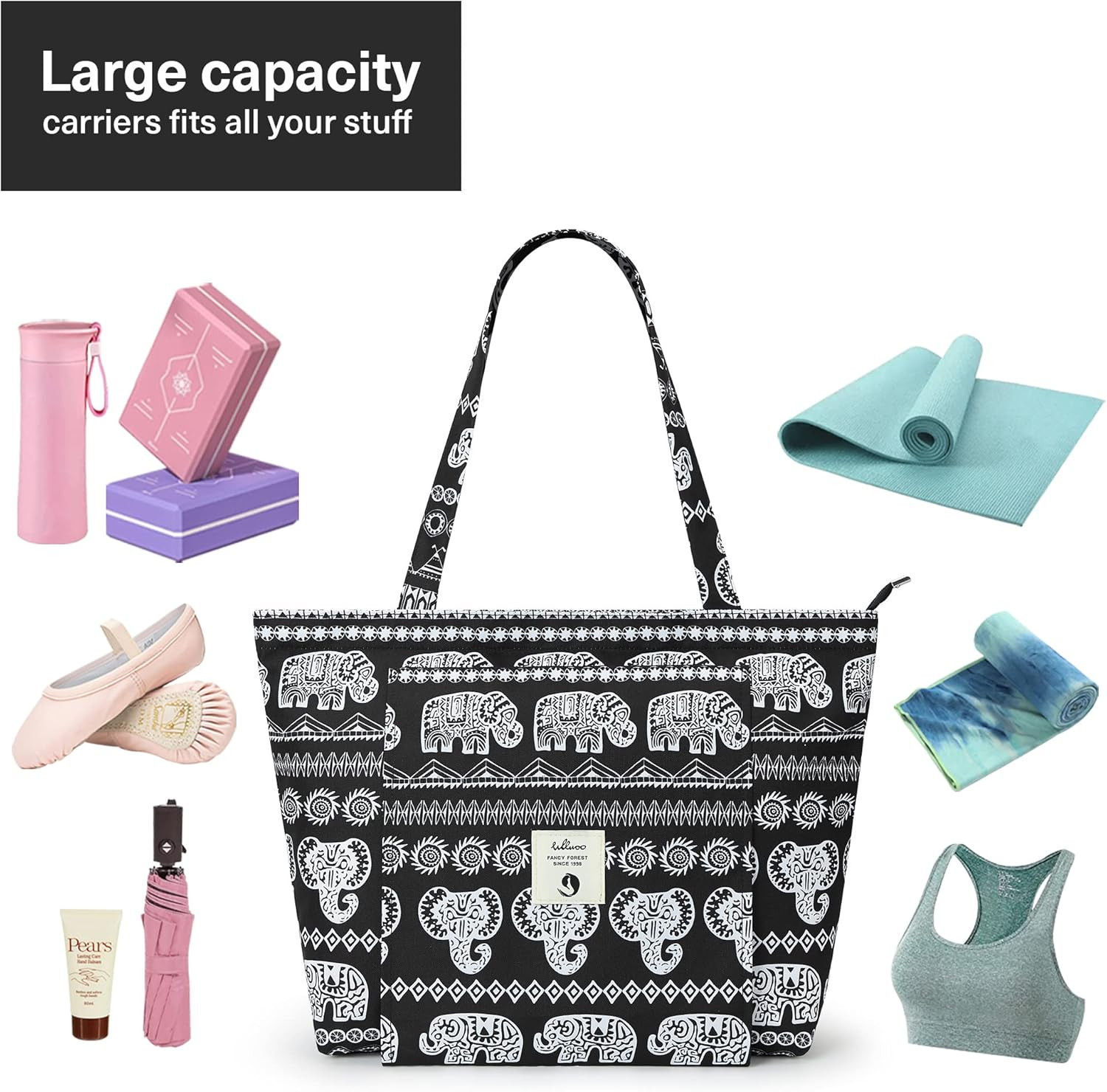 Yoga Bags for Women with Yoga Mats Bags Carrier Carryall Canvas Tote for Pilates
