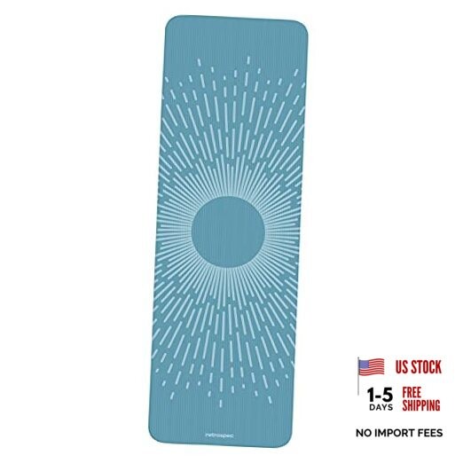 Solana Yoga Mat 1&Prime; & 1/2&Prime; Thick w/Nylon Strap for Men & Women – Blue Mist 1&Prime;