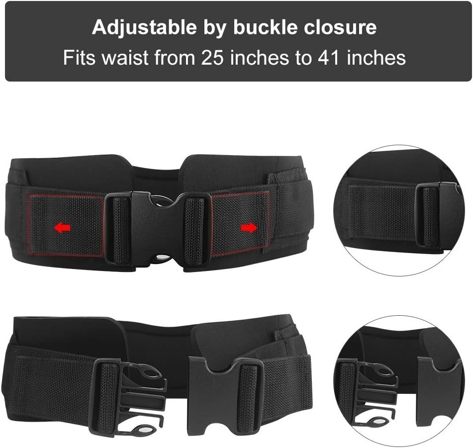 Waist Belt Neoprene Padded Gym Pulley Strap with Rings for Cable Machines Fit…