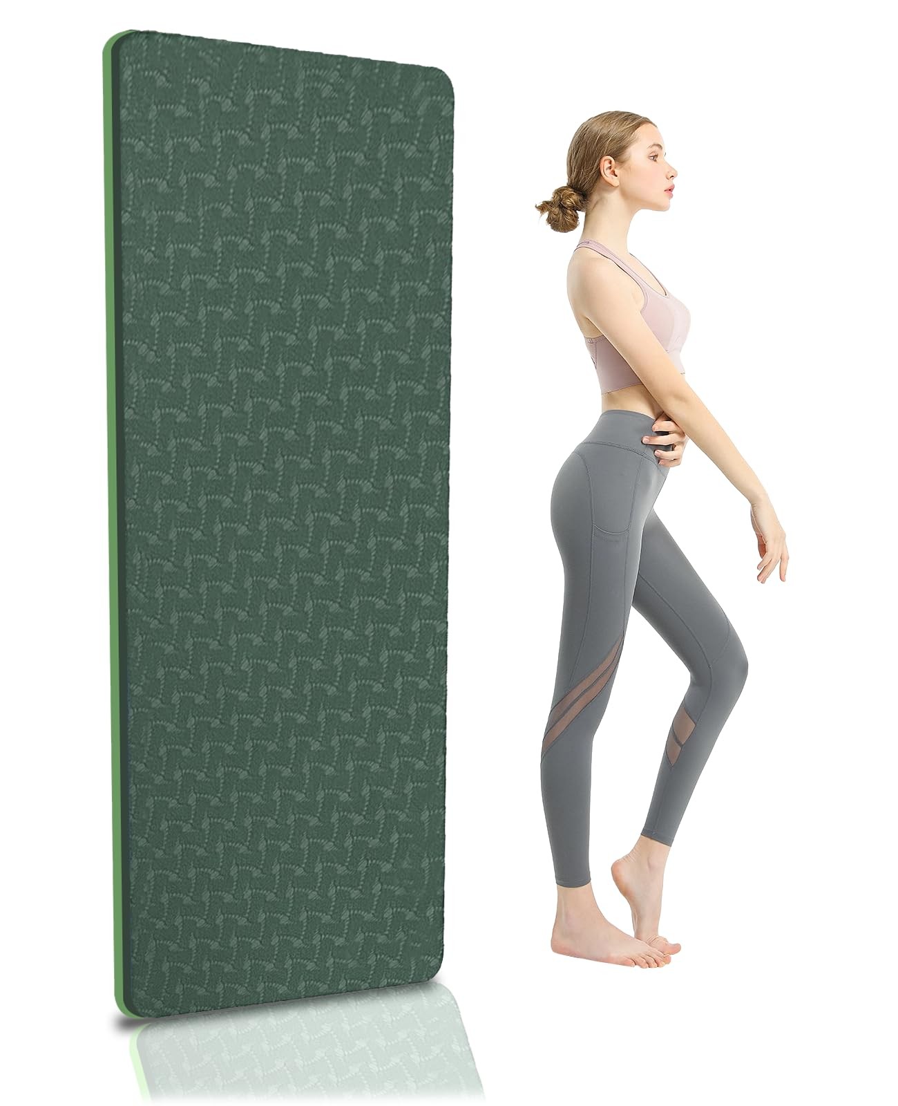 Yoga Mat 1/3&Prime; (8mm) Thick Non-Slip, Men Fitness & Exercise Mat, 72&Prime;Lx24&Prime;W Eco…