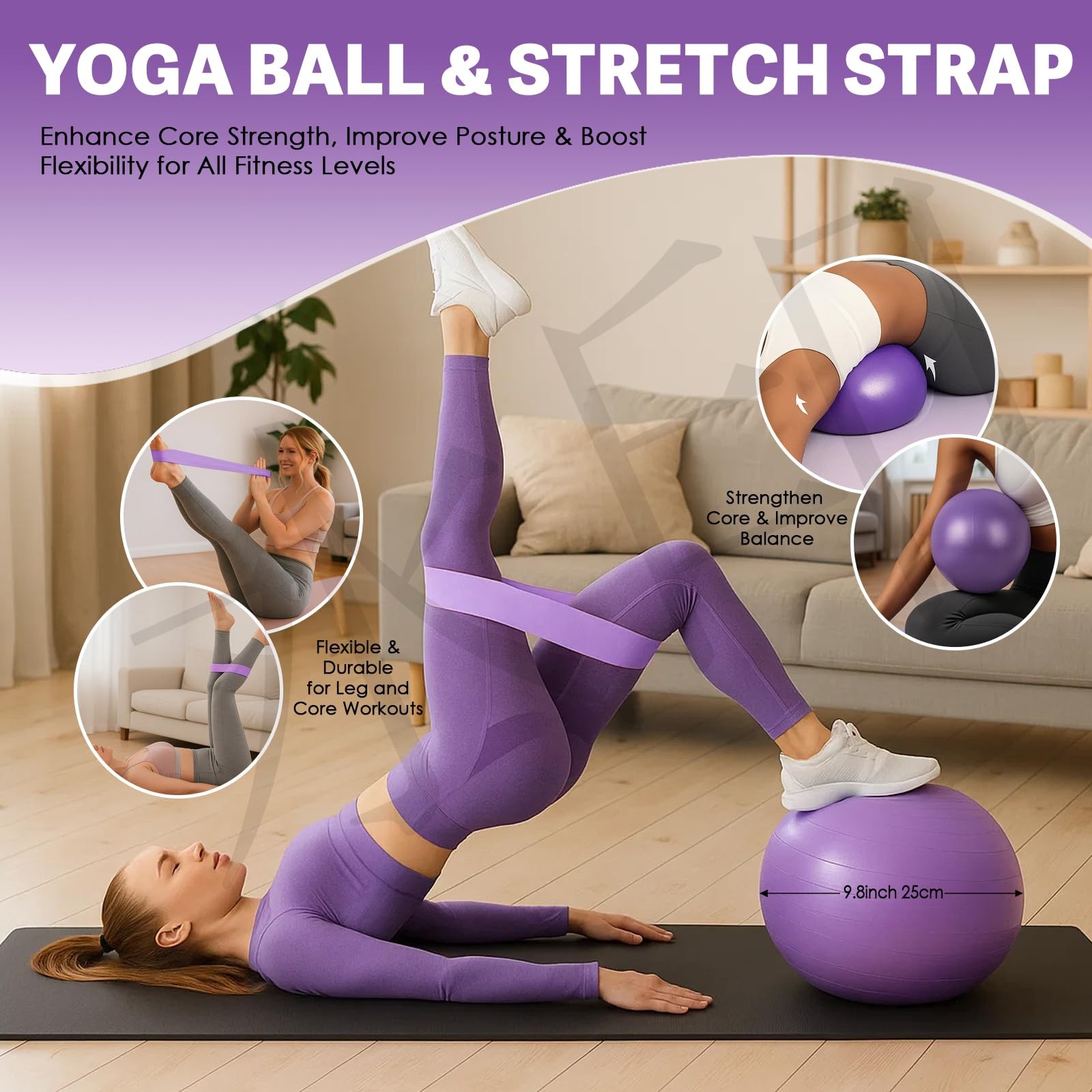 Pilates Essentials Kit for Women-Home Yoga Set,Including Foot Pedal Puller,Pi…