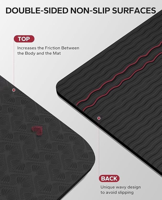 HAPBEAR EXTRA LARGE EXERCISE MAT -72&Prime;x48&Prime;x6mm (1/4 inch) BLACK, FREE SHIPPING