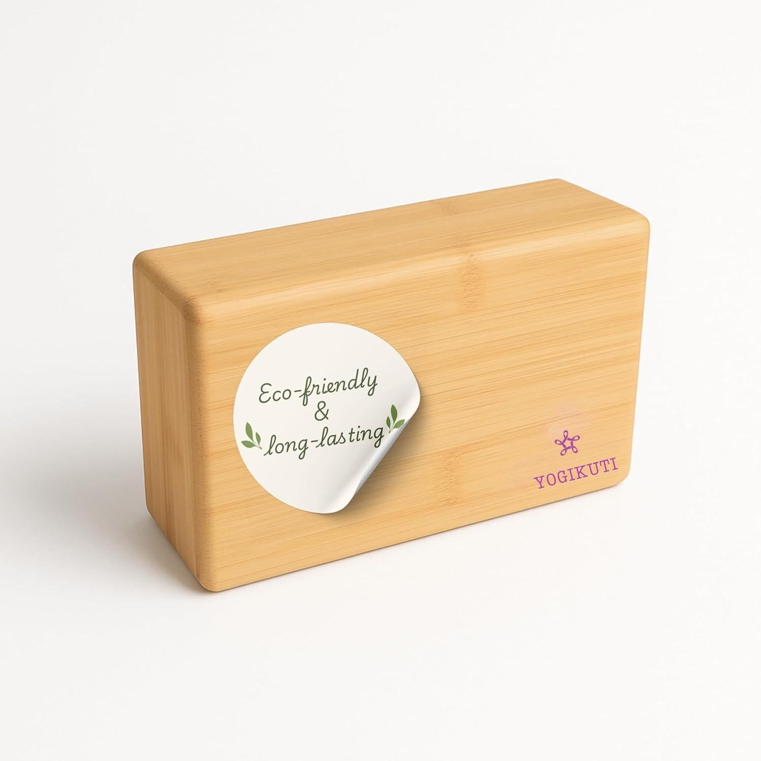 Bamboo Yoga Block-Premium Wooden Support Block for Iyengar Yoga, Non-Slip, Eco-F