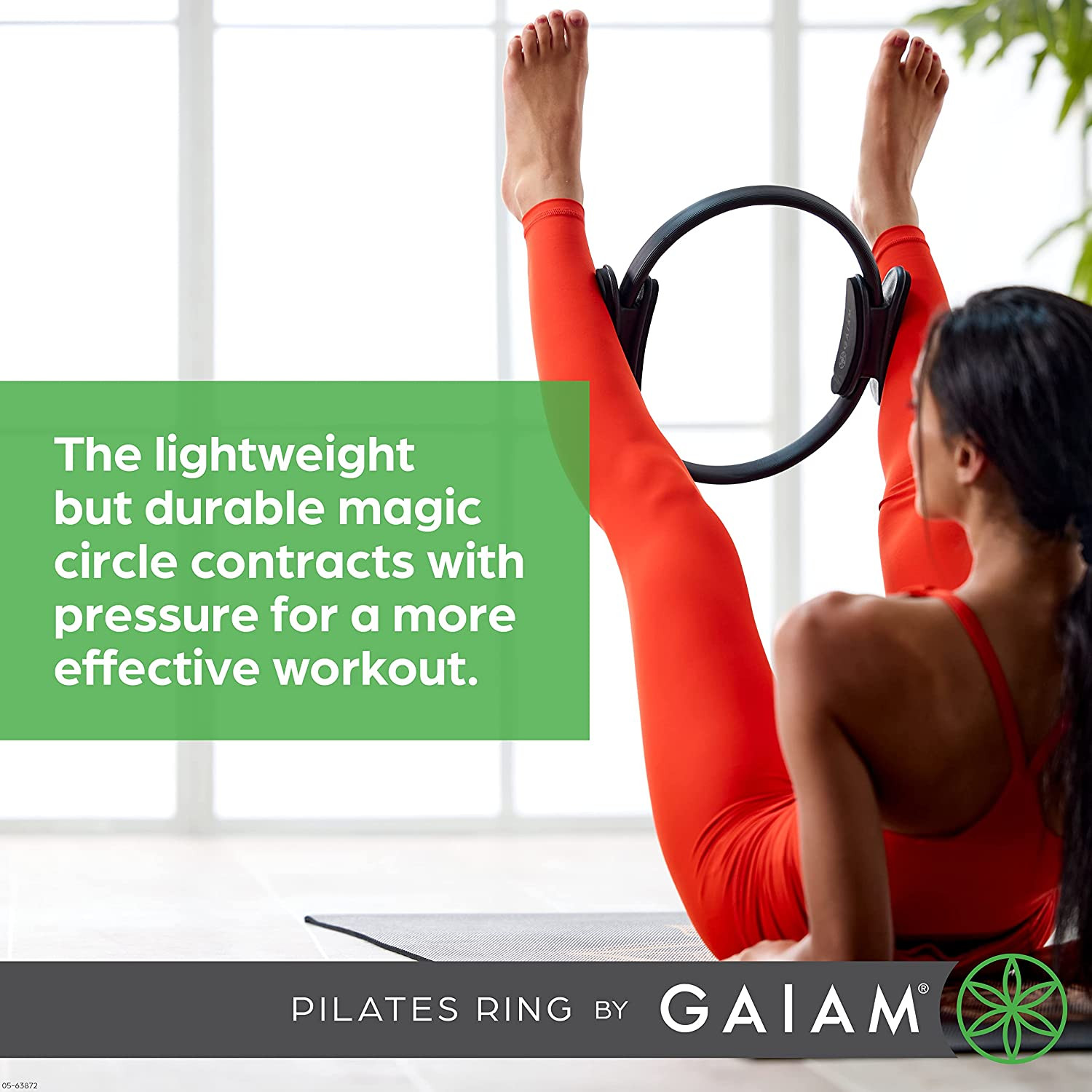 Gaiam Pilates Ring Fitness Circle – Lightweight & Durable Foam Padded Handles, F