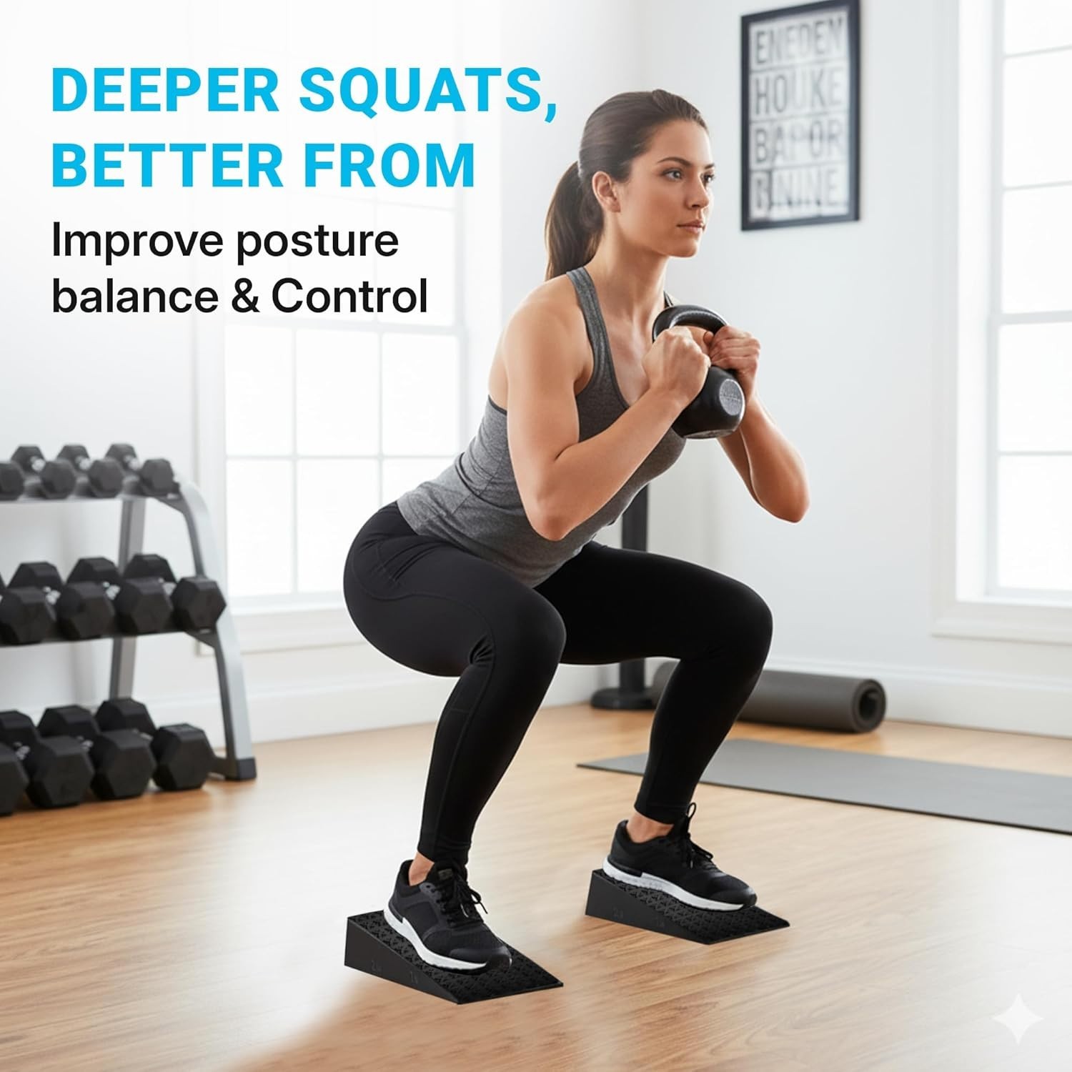 Squat Wedge – 2 Inch Heel Elevated Slant Board for Squats | Calf Stretch Uwaomah