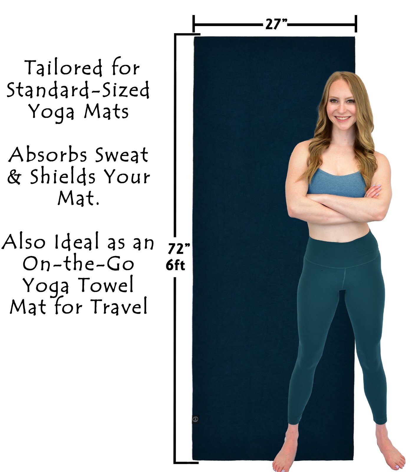 Tatago Yoga Towel Non Slip Gripped. Hot Yoga Towel with Silicone Grip
