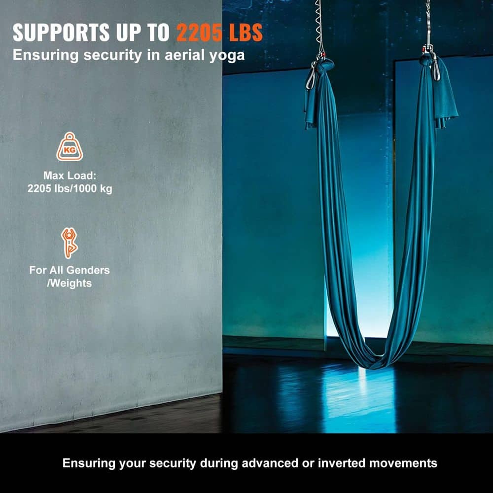 Aerial Silk & Yoga Swing, 11 Yards, Aerial Yoga Hammock Kit with 100Gsm Nylon Fa