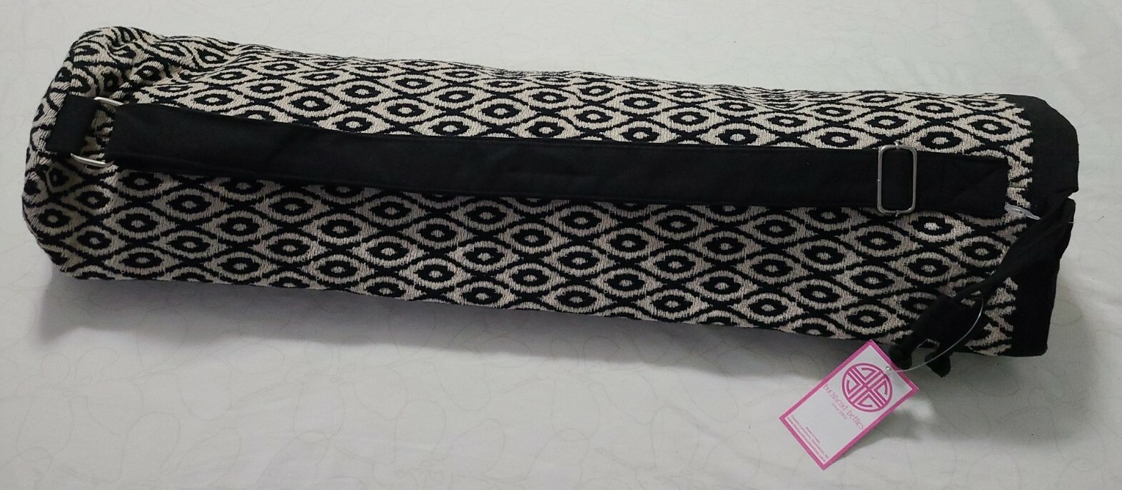 Yoga Bag Buckhead betties Boho Adjustable Strap Exercise Durry Black/Cream