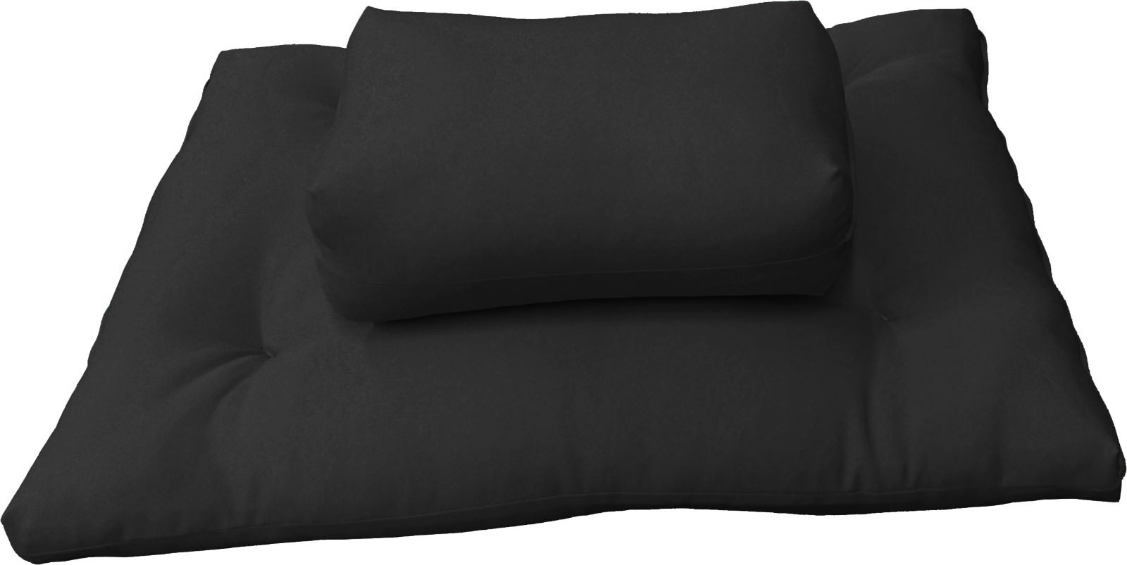 Black Zabuton Zafu Set, Yoga Meditation Cushions, Floor Sitting Seats, Kneel