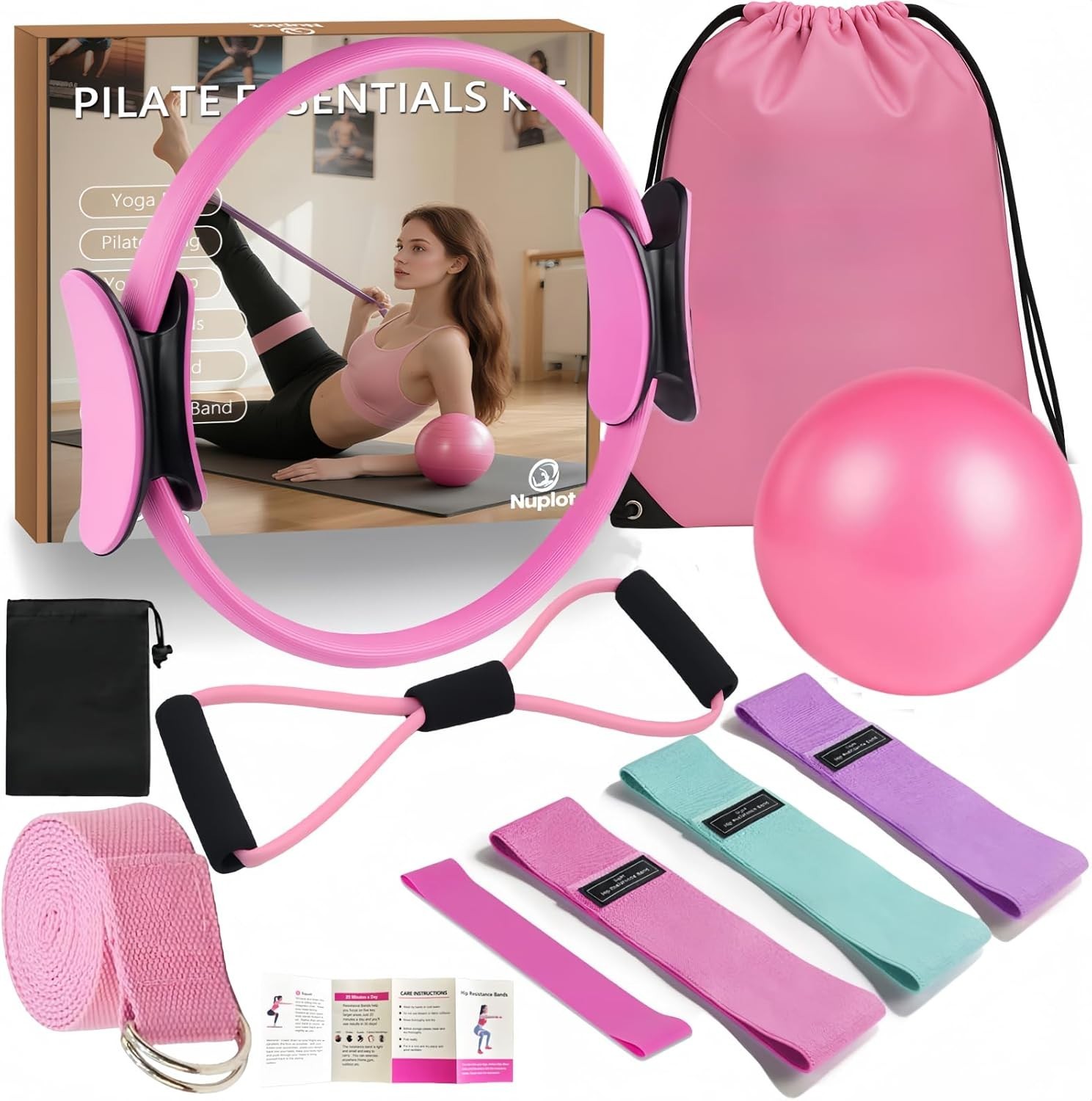 Pilates Equipment 15&Prime; Pilates Ring Plus, Pilates Kit for Home Workouts, Portable
