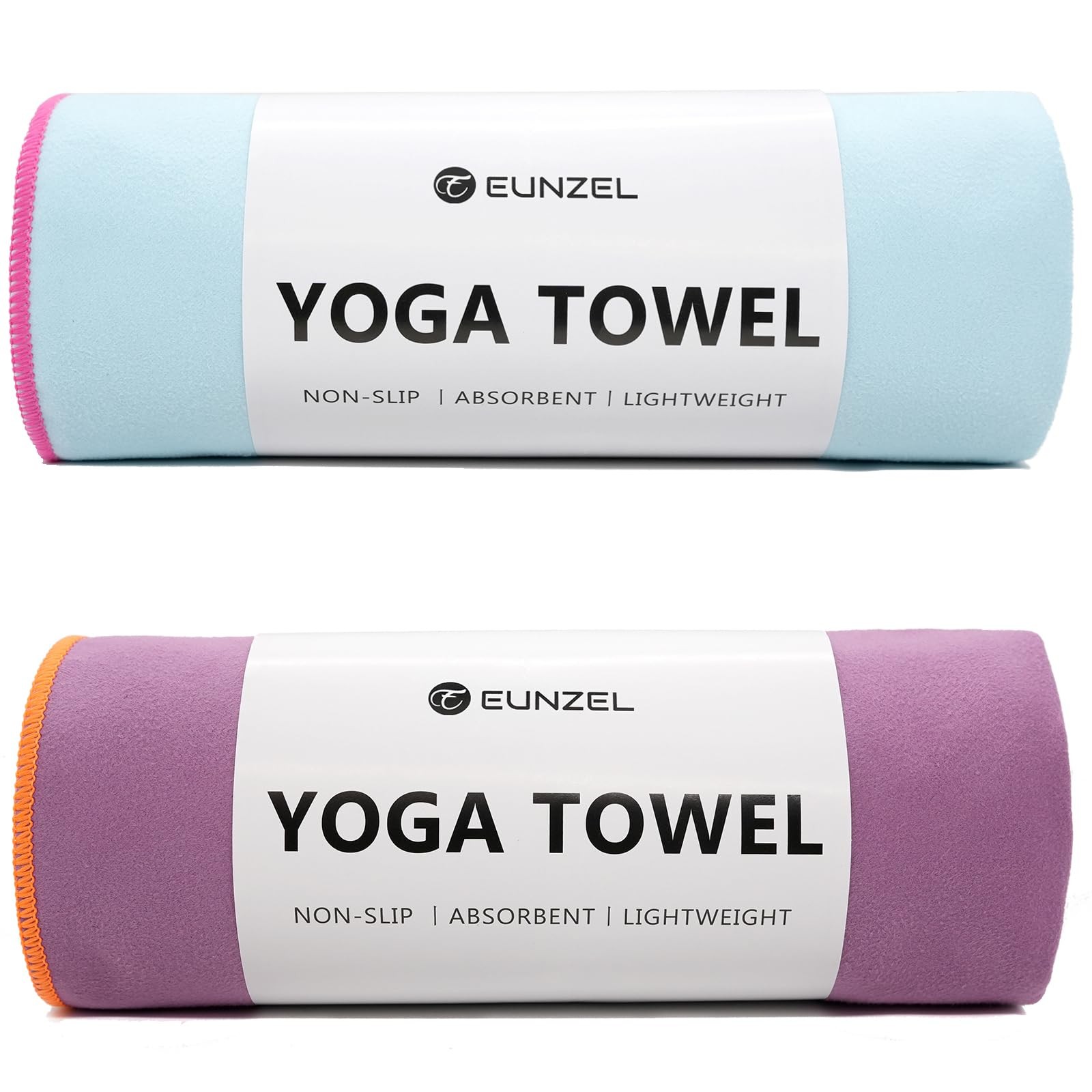 Eunzel 2 Pack Hot Yoga Towel Non-Slip Yoga Mat Towel Ultra-Absorbent Microfiber