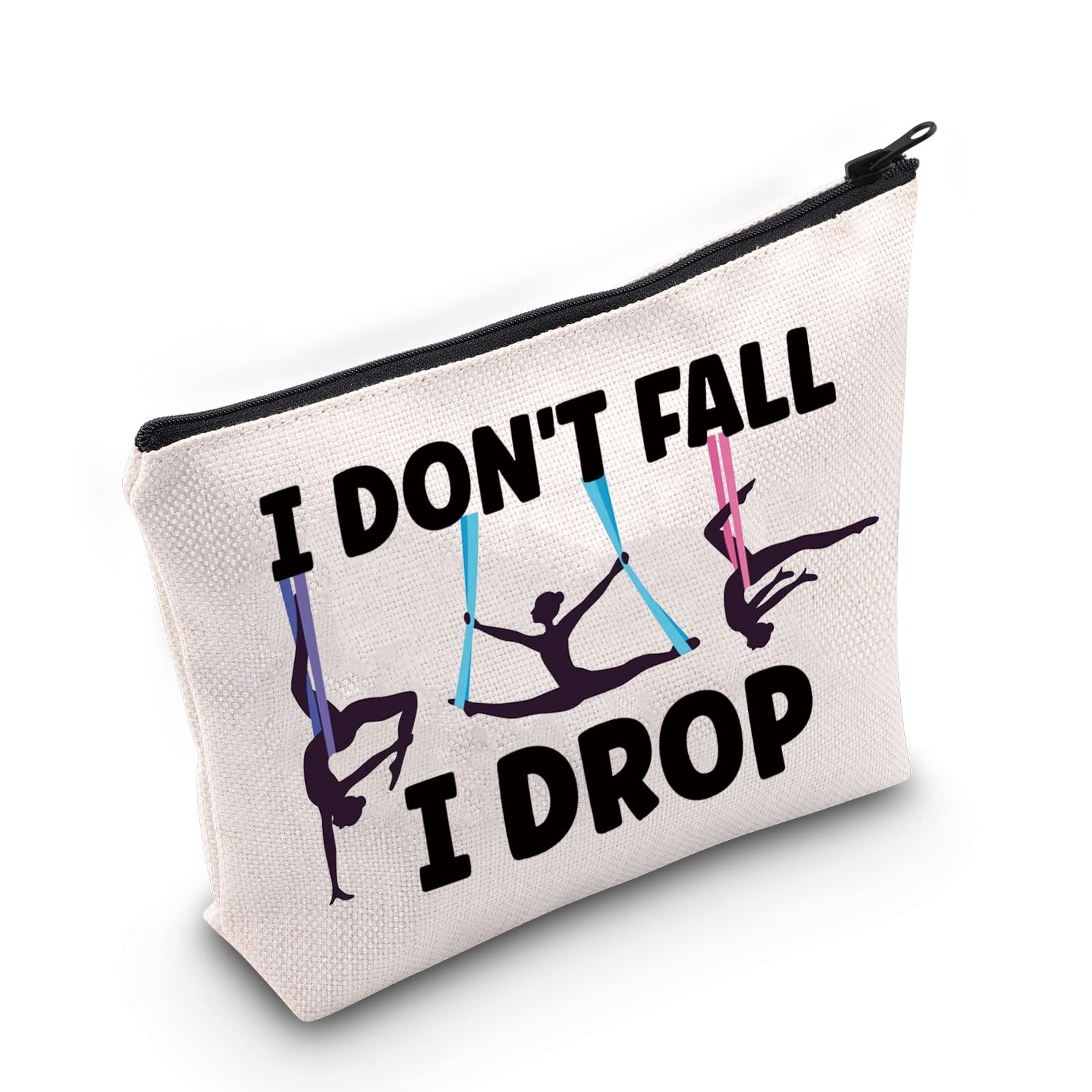 BWWKTOP Aerialist Cosmetic Makeup Bag Aerial Yoga Gifts I Don&rsquo;t I Fall