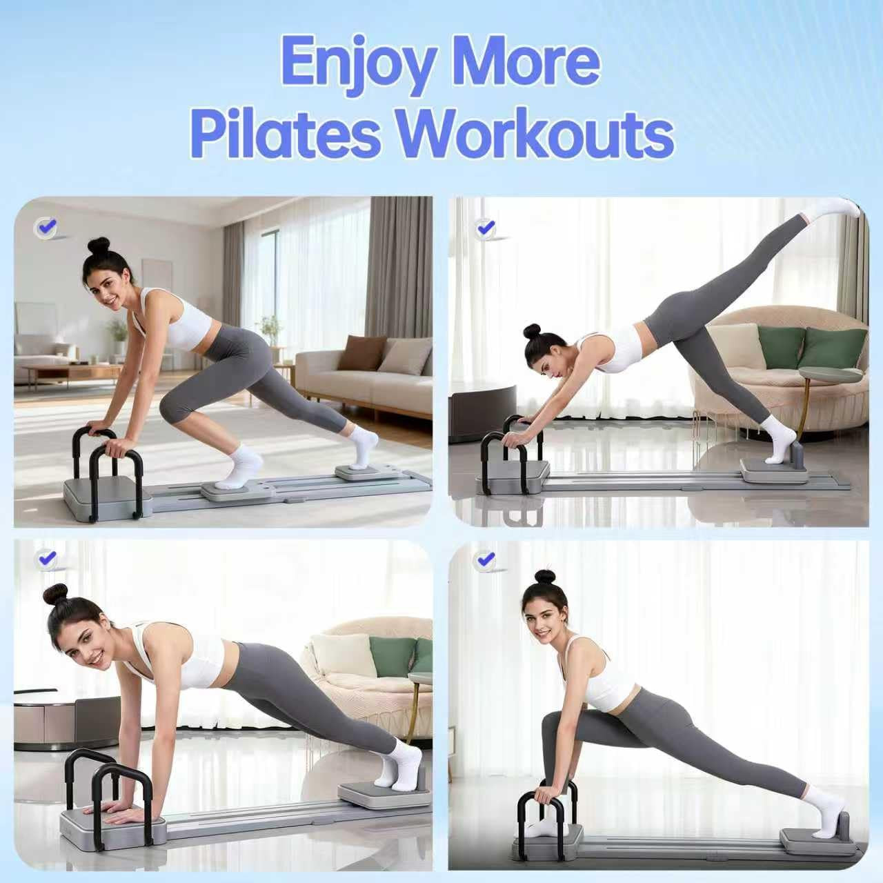 Pilates Reformer Board with 66.9 » Extended Track, Portable Pilates Reformer Mac
