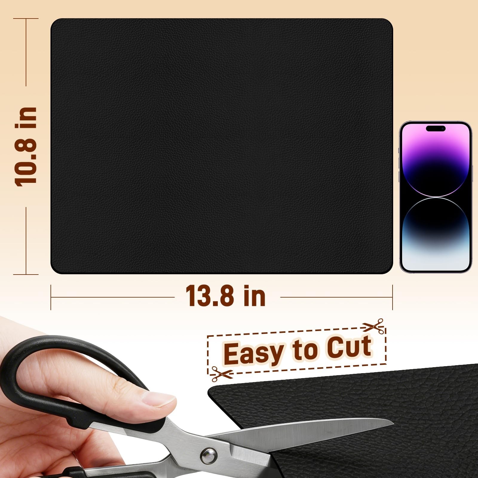 Cuttable PU Leather Nightstand Mat – 13.8×10.8in, Waterproof, Heat Resistant …