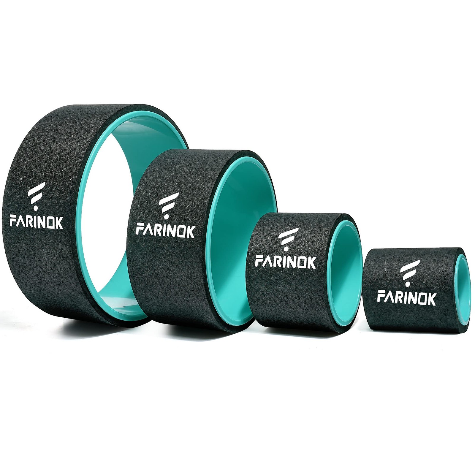 Yoga Wheel Set of 3+1, Upgraded 10MM Thick Back Wheels for Pain Relief & Stretch