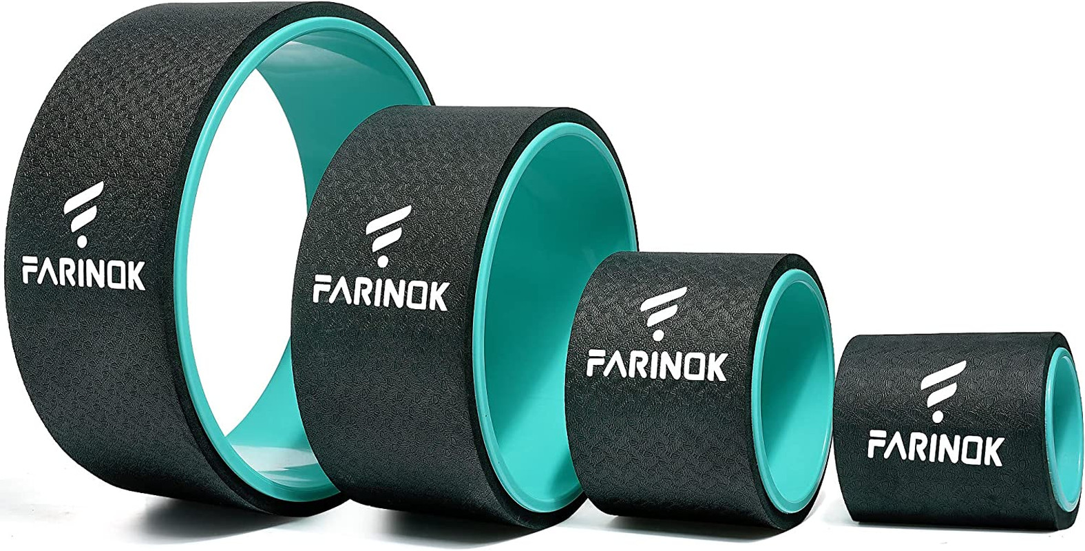 Yoga Wheel Set of 3+1, Upgraded 10MM Thick Back Wheels for Pain Relief & Stretch