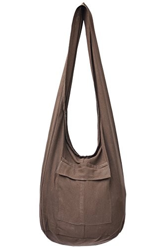 Crossbody Handbag Boho Handmade Cotton Bag For Unisex Brown