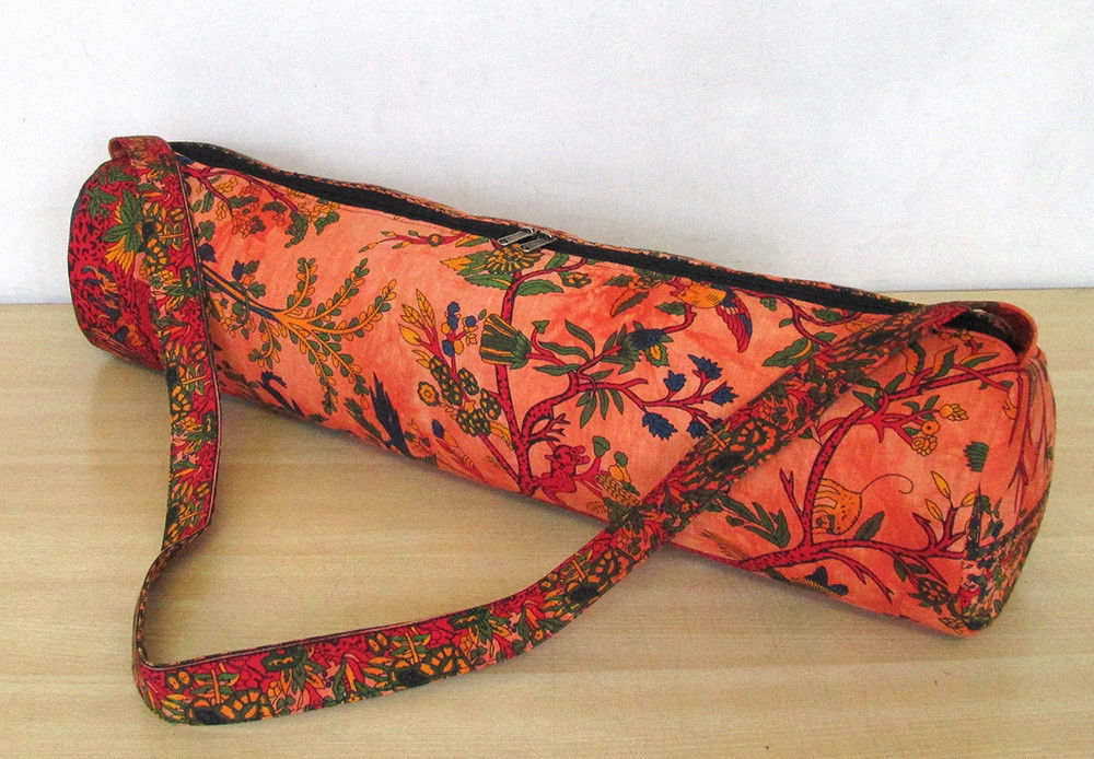 Large Yoga Mat Carrier Bag With Shoulder Strap Indian Tree Of Life Gym Bags