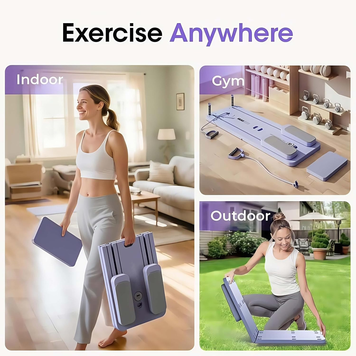 Pilates Board-Pilates Reformer Board,Multi-Purpose Portable Pilates Reformer Mac