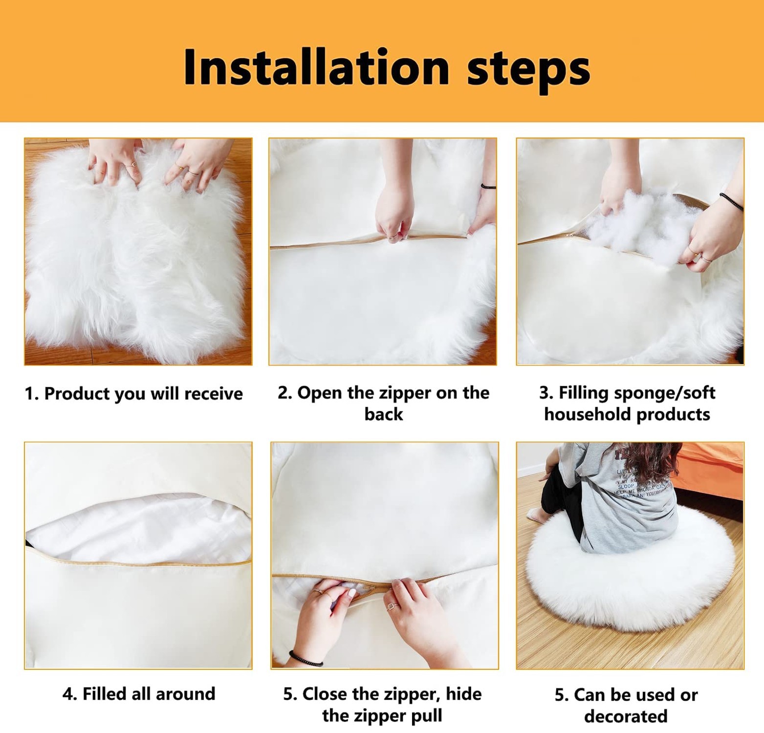 Asuprui Unstuffed Floor Pillow Meditation Cushion No Filler Large Floor Cushi…