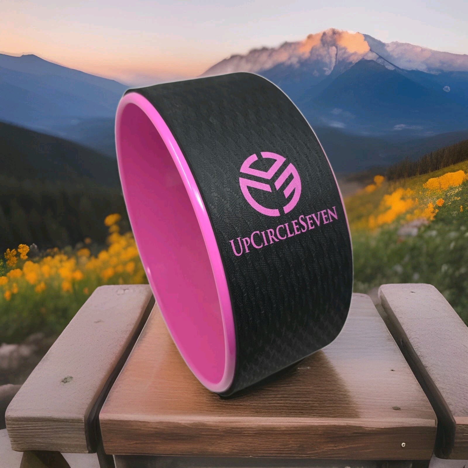 UpCircleSeven Back Roller Yoga Wheel Pink 12 inch Lower Upper Back Spine Stretch