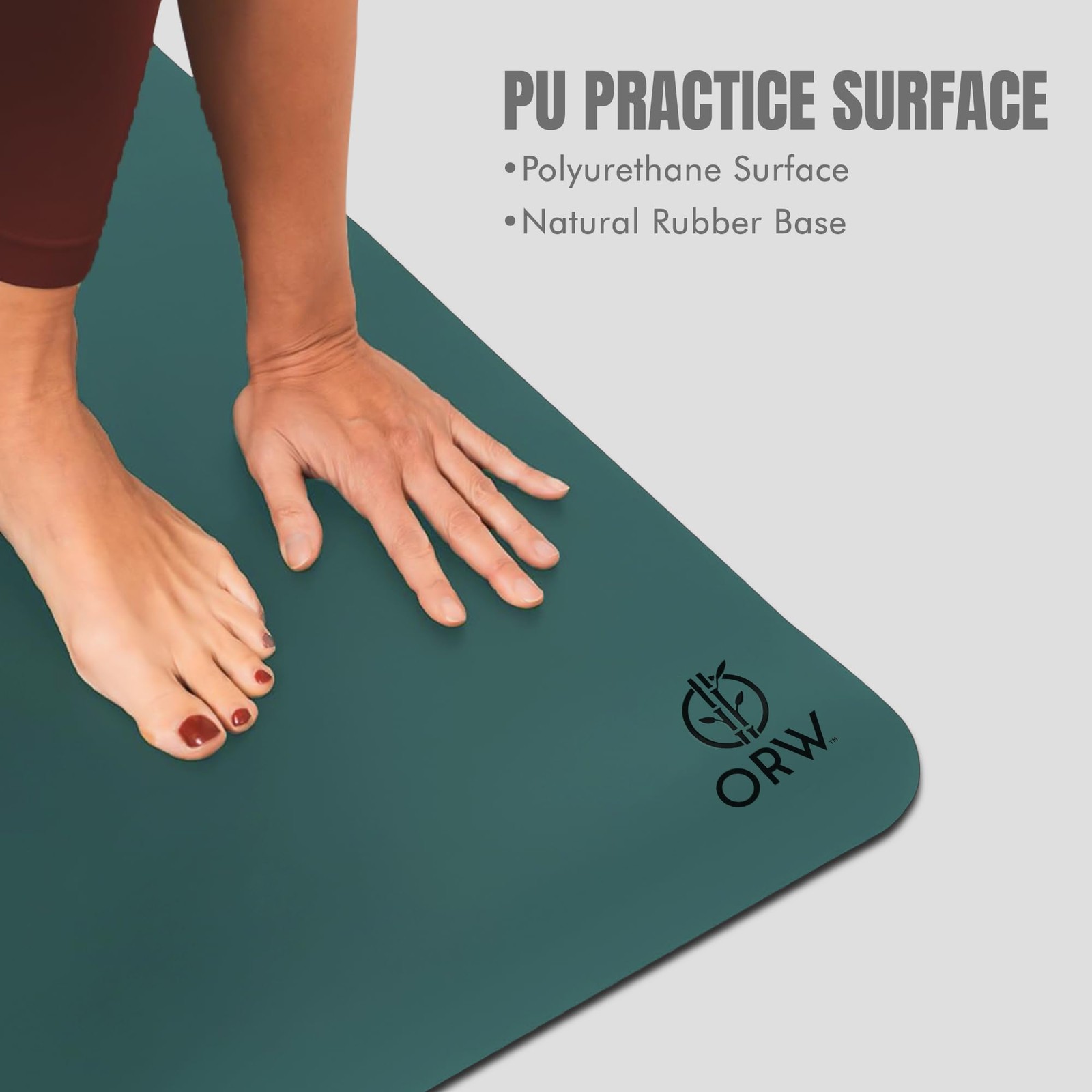 Yoga Mat PU Rubber, Non 72 x 24 inches, Blackish Green Rubber 72×24