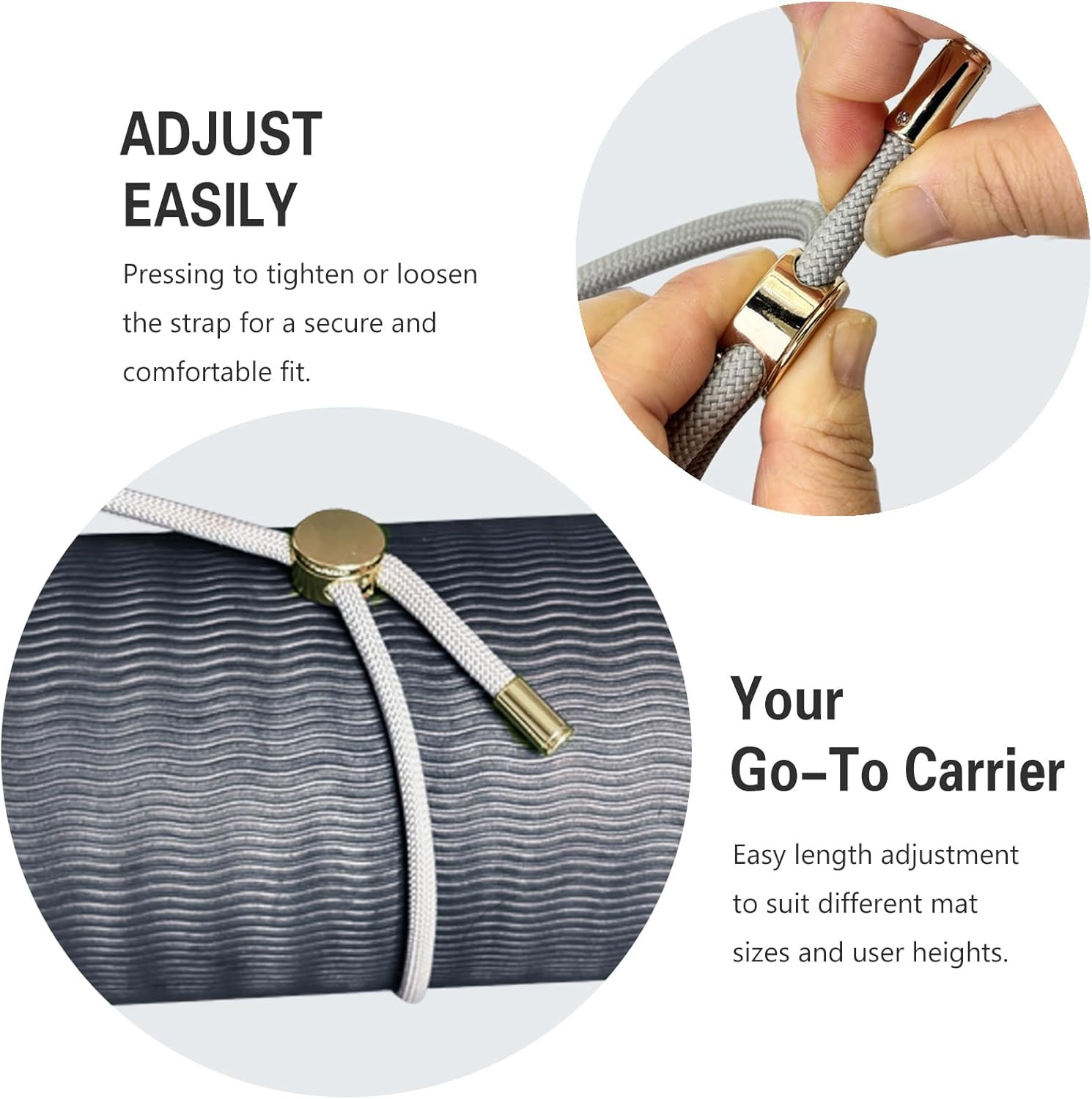 Yoga Mat Strap – 8MM Adjustable Paracord Carrier for Carrying Yoga Mats, Camping