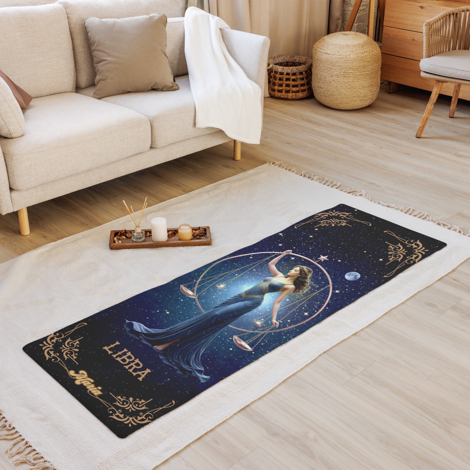 LIBRA Yoga Mat Personalized Yoga Mat Astrology Zodiac Gift Meditation Room Decor