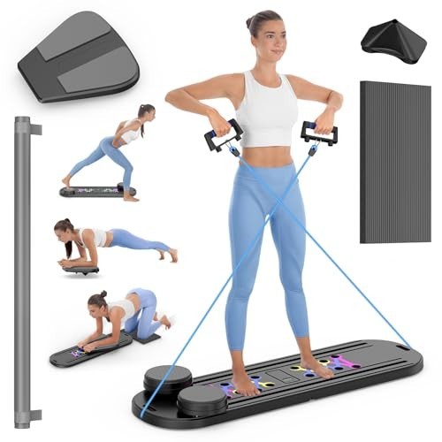 7-in-1 Foldable Pilates Board Set – Multi-Purpose Home Workout Equipment, Core T