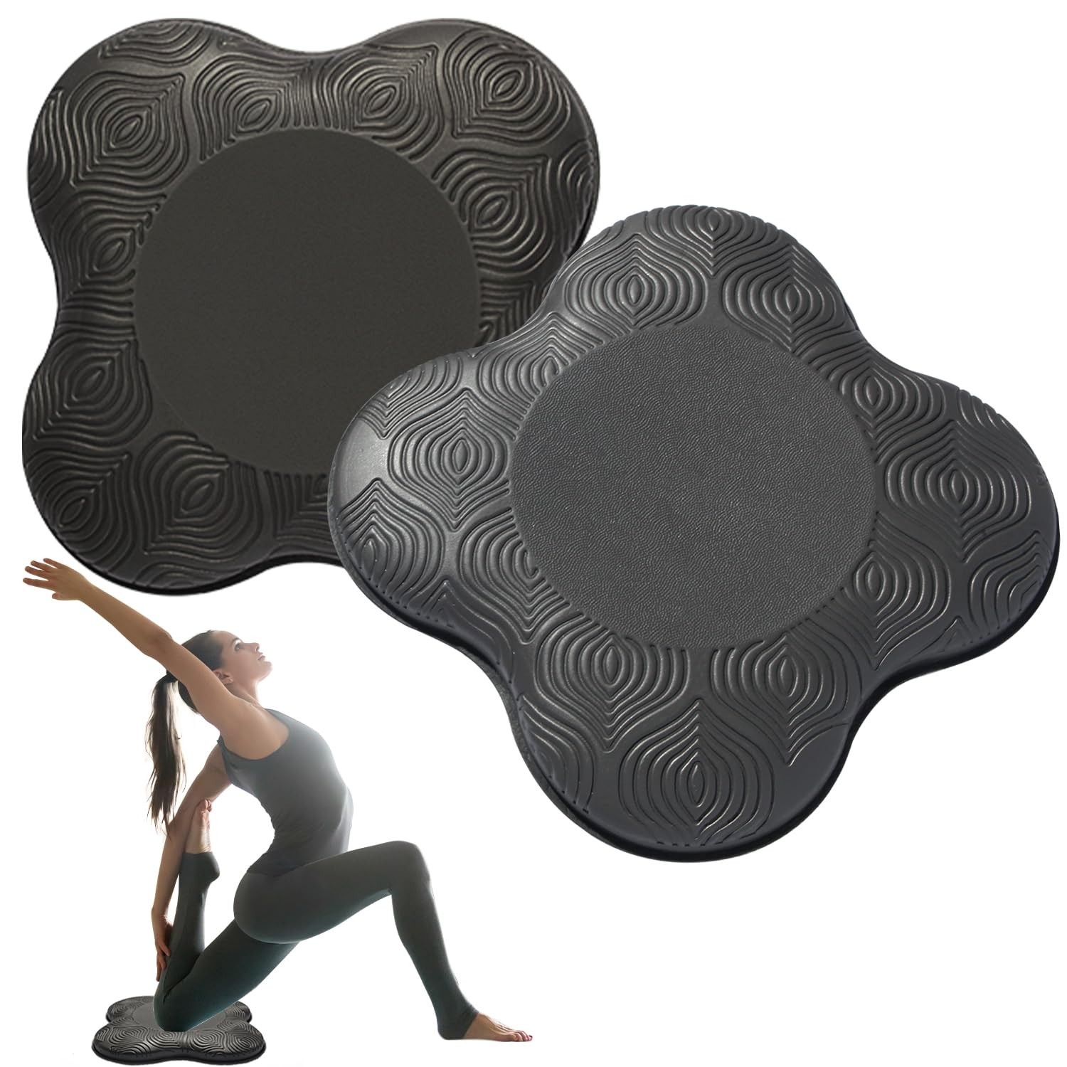 2 Pack Yoga Knee Pads Mat Set – Extra Thick Foam Kneeling Pad Cushion for Kne…
