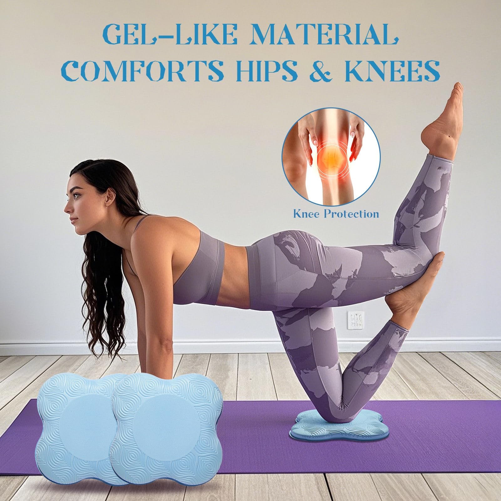 Yoga Knee Elbow Cushions Extra Thick Foam Knees Elbows Wrists Hands 2 PCS