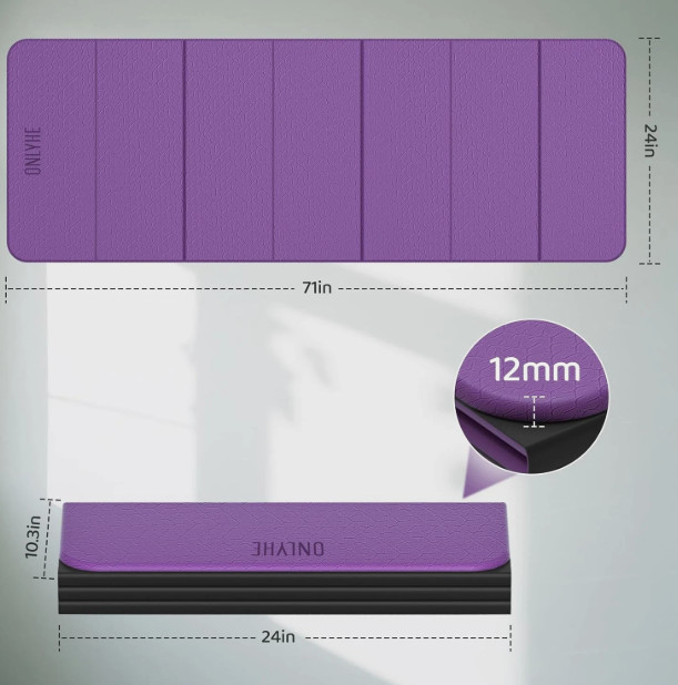 Thick Foldable Yoga Mat – Non-Slip Exercise Mat for Home, Travel & Outdoor Use