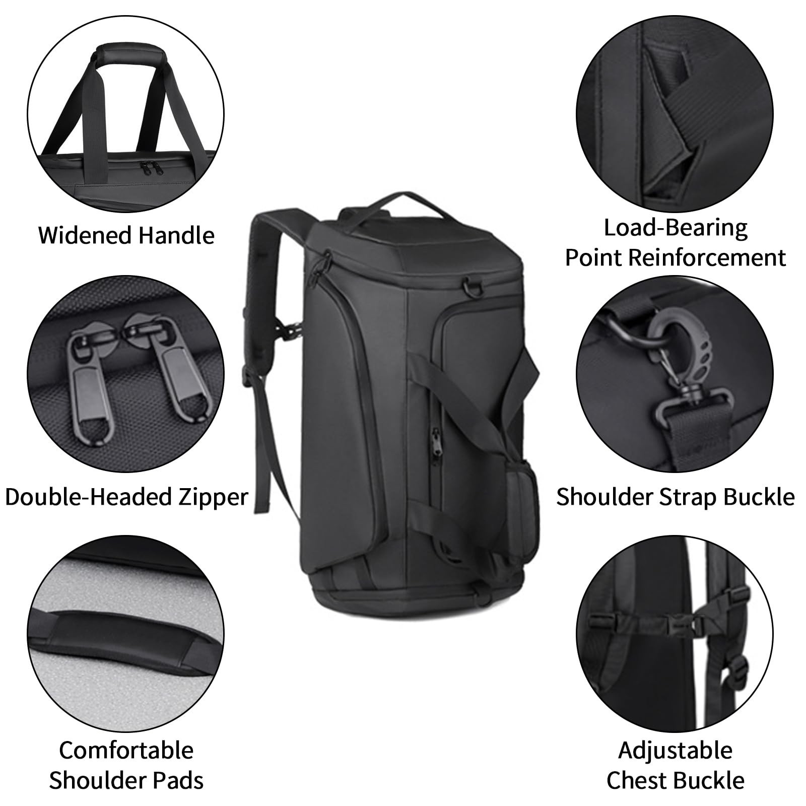 45L Large Gym Bag Sport Duffle Backpack for Men Women, Water Resistant Fitnes…
