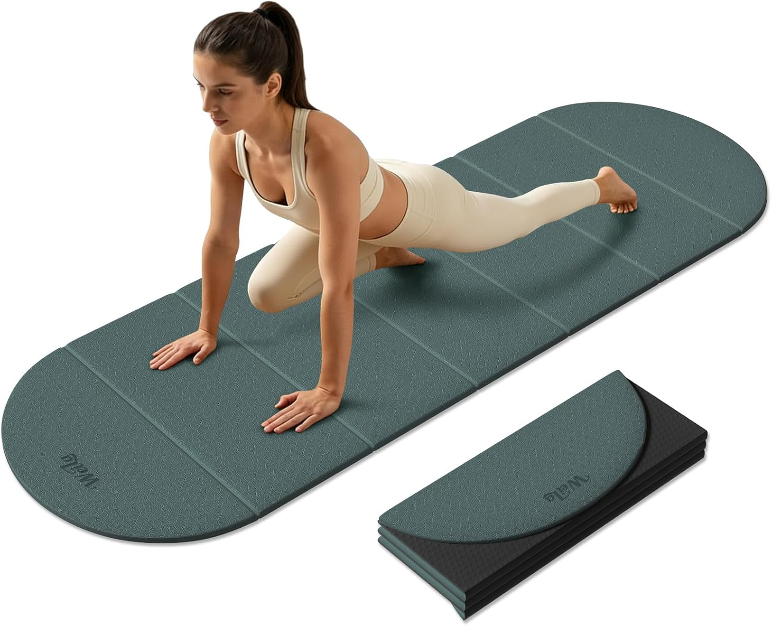 Foldable 10mm Thick Yoga Mat – Non-Slip Dual-Color, Portable for Home & Travel