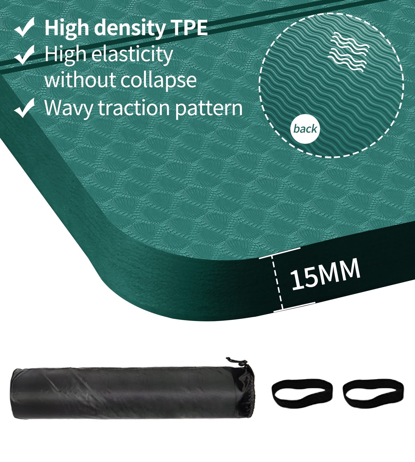 Large Exercise Mat – 15mm/20mm/30mm Thick Yoga Mat | Workout Mat for Fitness,…