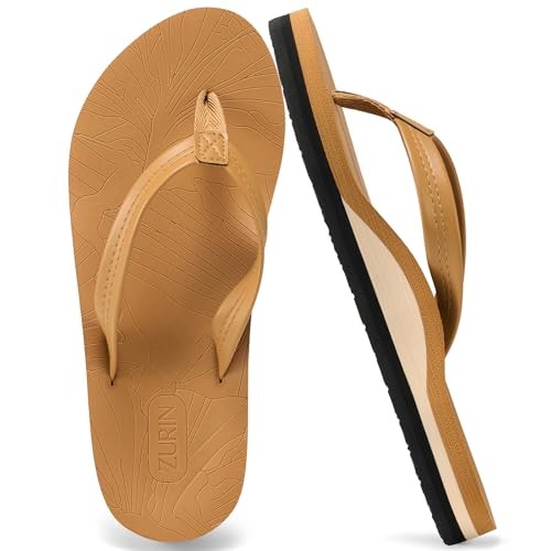 Flip Flops for Women with Arch Support, Women Flip Flops Sandals with 9 Khaki