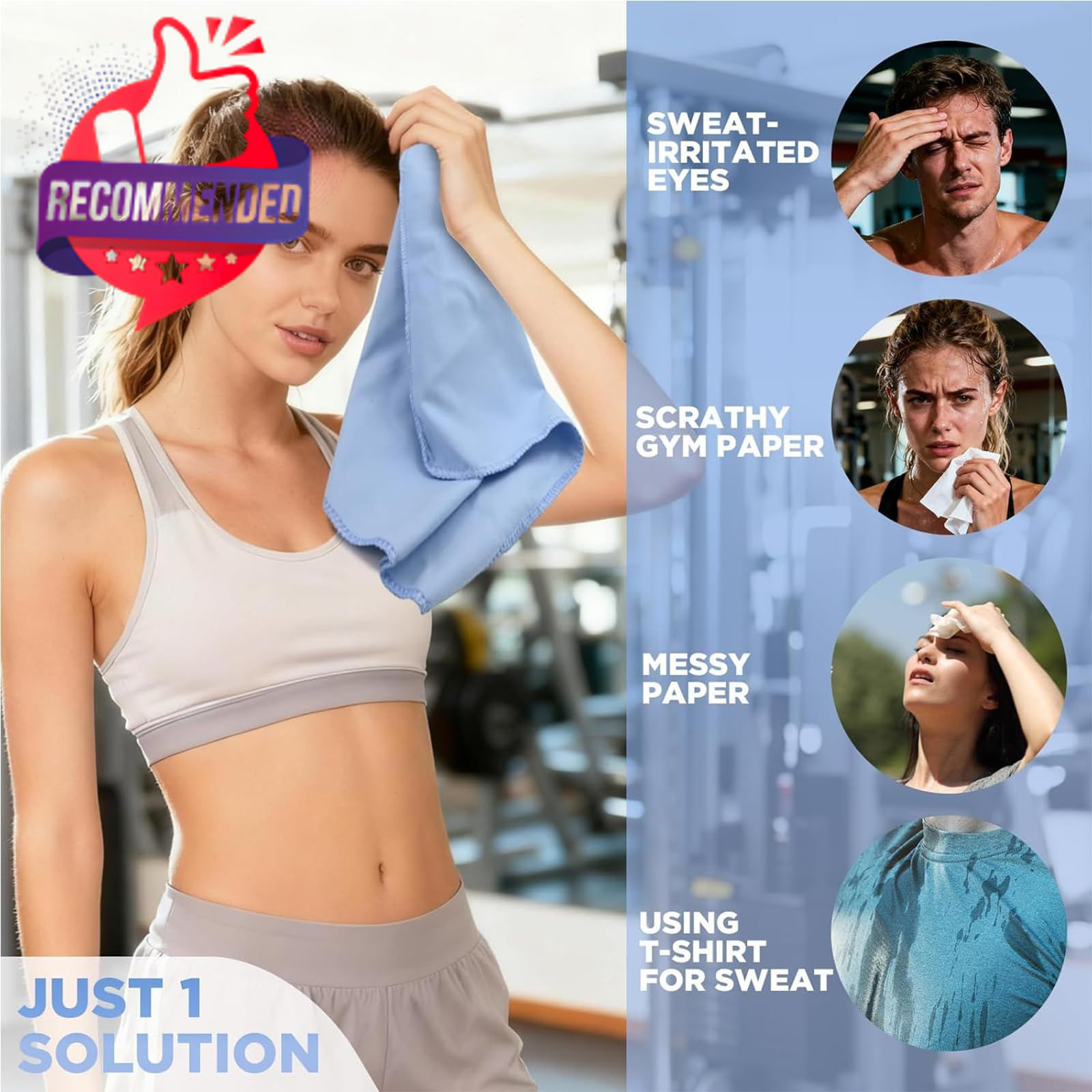 Vnoss Microfiber Gym Towels – Quick Dry, Highly Absorbing, Odor-Free, for…